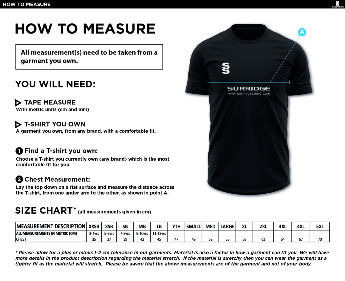 PELICANS HOCKEY Youth's Blade Training shirt - Size Guide