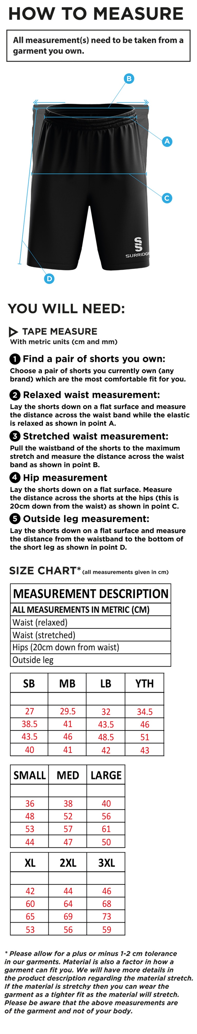 PELICANS HOCKEY Youth's Blade Shorts - Size Guide