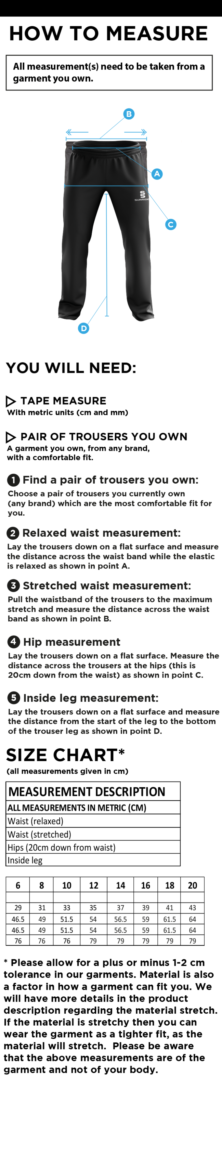 PELICANS HOCKEY Women's Ripstop Track PanTS - Size Guide